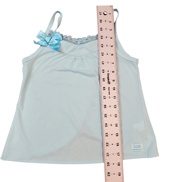 American Girl Grace Thomas Tank Top Gril Size Small 7/8 Teal Tulip Back - Picture 6 of 8